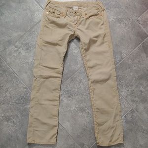 True Religion size 30 corduroy beige tan pants.